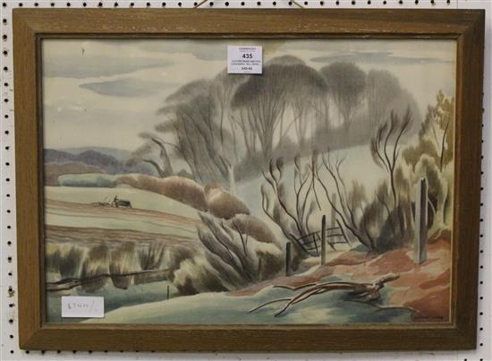 Clifford Webb (1895-1972), lithograph, Hill Copse, framed